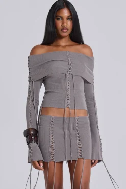Vargo Knit Lace Up Top-Jaded London Online