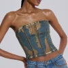 Vega Denim Corset Top-Jaded London Best Sale