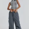 Vintage Grey Parachute Cargo Pants-Jaded London Fashion