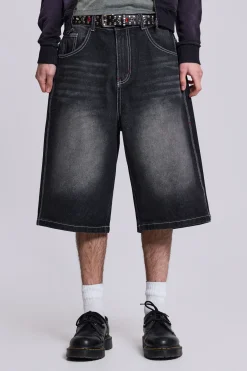 Washed Black Jumbo Jorts-Jaded London Outlet