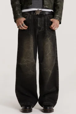 Washed Black Razor Jeans-Jaded London Discount