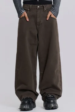 Washed Brown Colossus Jeans-Jaded London Sale