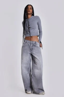 Washed Grey Colossus Jeans-Jaded London Sale
