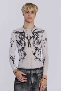 White Wings Mesh Top-Jaded London Clearance